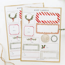 Load image into Gallery viewer, Christmas Gift Tag Label Sticker Sheets