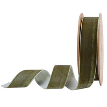 Load image into Gallery viewer, Olive velvet ribbon, 1 inch width, 10 yard roll