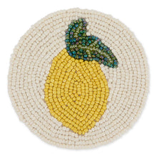 Load image into Gallery viewer, Lemon Beaded Coaster Set