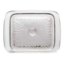 Load image into Gallery viewer, Embossed Glass Butter Dish