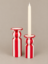 Load image into Gallery viewer, Hand-Painted Striped Taper Holder