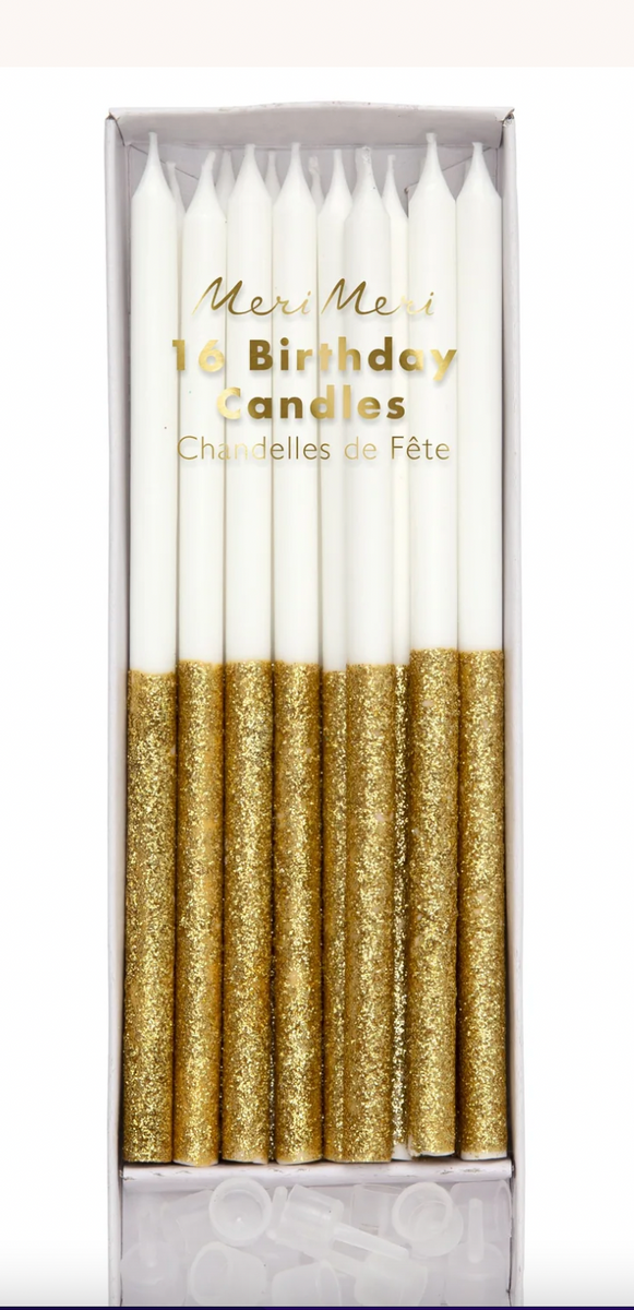 Gold Glitter Dipped Candles Cottonwood Company