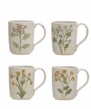 Load image into Gallery viewer, Hand-Painted Stoneware Mug w/ Botanicals