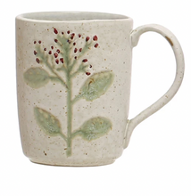 Load image into Gallery viewer, Hand-Painted Stoneware Mug w/ Botanicals