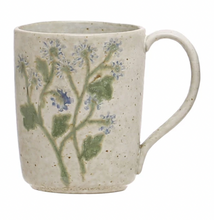Load image into Gallery viewer, Hand-Painted Stoneware Mug w/ Botanicals