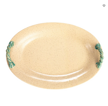 Load image into Gallery viewer, Terra-cotta Platter w/ Hand-Painted Twisted Handles