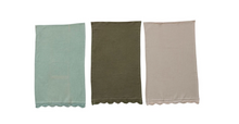 Load image into Gallery viewer, Cotton Waffle Weave Tea Towel w/ Crochet Lace Trim