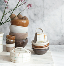 Load image into Gallery viewer, Checked Stoneware Mug