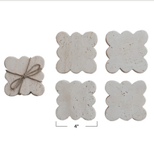 Load image into Gallery viewer, Scalloped Travertine Coasters