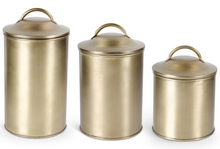 Load image into Gallery viewer, Brushed Gold Lidded Containers