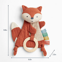 Load image into Gallery viewer, Fox Bitzy Crinkle™ Sensory Toy with Teether