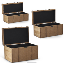 Load image into Gallery viewer, Wood & Woven Jute Nesting Chest