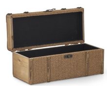 Load image into Gallery viewer, Wood & Woven Jute Nesting Chest