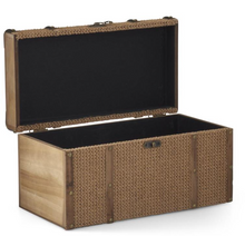 Load image into Gallery viewer, Wood & Woven Jute Nesting Chest