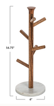 Load image into Gallery viewer, Mango Wood & Marble Mug Rack