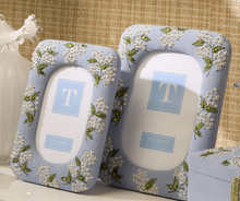 Load image into Gallery viewer, Hydrangea Embroidered and Embellished Linen Fabric Photo Frames