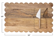 Load image into Gallery viewer, Mango Wood Scalloped Cheese/Serving Board
