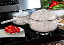 Load image into Gallery viewer, Taupe Swirl Dutch Oven