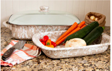 Load image into Gallery viewer, Taupe Swirl Roasting Pan