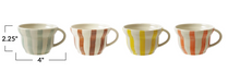 Load image into Gallery viewer, 8 oz. Hand-Painted Stoneware Striped Mug