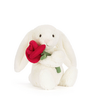 Load image into Gallery viewer, Jellycat Cream Bunny w/Rose