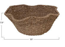 Load image into Gallery viewer, Woven Bankuan & Rattan Ruffled Bowl