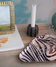Load image into Gallery viewer, Carved Travertine Taper Holder