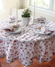 Load image into Gallery viewer, Garden Vine Red Floral Cotton Tablecloth