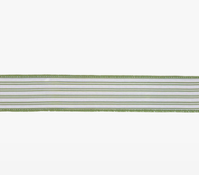Load image into Gallery viewer, 1 1/2" Wired Ribbon | Green Ticking Stripe | 10 Yard Roll