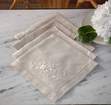 Load image into Gallery viewer, Floret Embroidered Linen Napkin