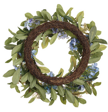 Load image into Gallery viewer, 24" Hydrangea/Queen Anne's Lace Wreath