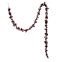 Load image into Gallery viewer, Burgundy Flocked Ball Garland