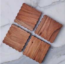 Load image into Gallery viewer, Scalloped Wood Coasters