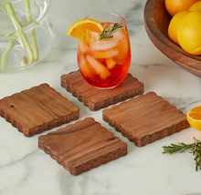 Load image into Gallery viewer, Scalloped Wood Coasters