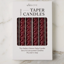 Load image into Gallery viewer, Lacquered Twisted Taper Candles