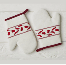 Load image into Gallery viewer, Oven Mitt, Merlot Red Tulip, Set of 2