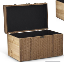 Load image into Gallery viewer, Wood & Woven Jute Nesting Chest
