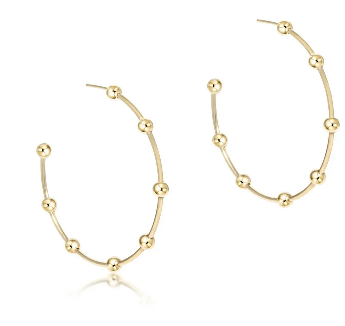 Beaded Simplicity 4mm Gold Hoops main image 0