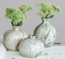 Load image into Gallery viewer, Stoneware Vases w/ Marbled Design