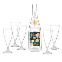 Load image into Gallery viewer, Acrylic Champagne Bottle + Glasses - Mahjong