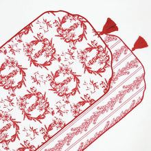 Load image into Gallery viewer, Holiday Toile Red Table Runner