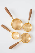 Load image into Gallery viewer, Gold + Wood Measuring Cups