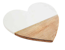 Load image into Gallery viewer, Marble and Wood Heart Platter