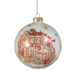 Vintage Merry Christmas Ball Ornament