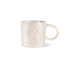 Load image into Gallery viewer, White Floral Initial Mug
