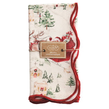 Load image into Gallery viewer, Santa Scene Scallop Napkin Set
