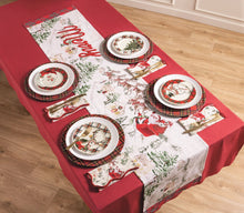 Load image into Gallery viewer, Santa Scene Scallop Napkin Set
