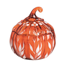 Load image into Gallery viewer, Dark Orange Glass Pumpkin Candle
