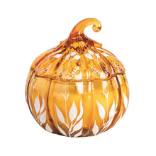 Load image into Gallery viewer, Light Orange Glass Pumpkin Candle
