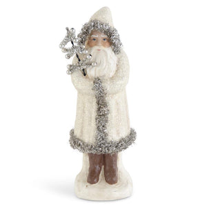 Cream Tinsel Santa
